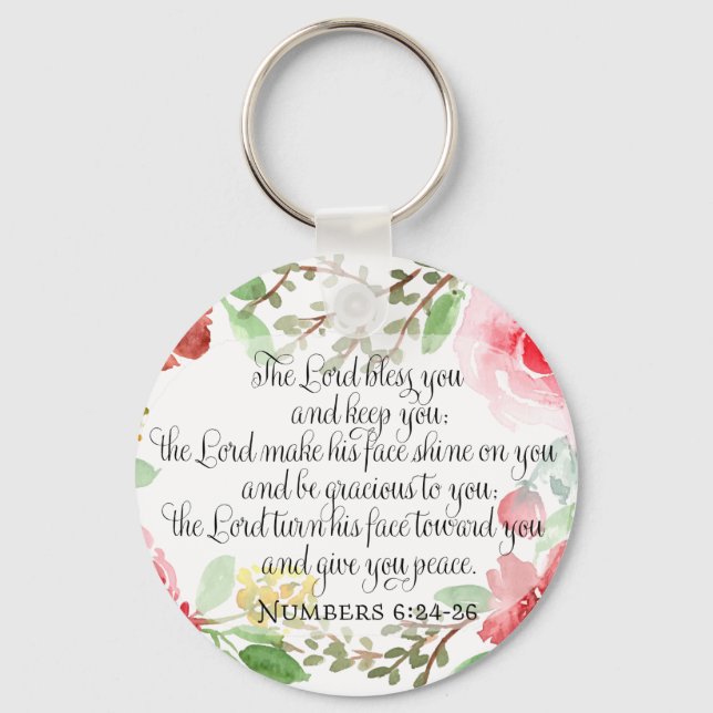 The blessing | Scripture Art | Numbers 6:24-26 Key Ring (Front)