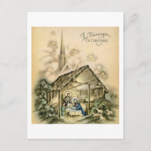 The Blessings of Christmas Nativity Scene Holiday Postcard