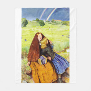 The Blind Girl by John Everett Millais Fleece Blanket