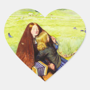 The Blind Girl by John Everett Millais Heart Sticker