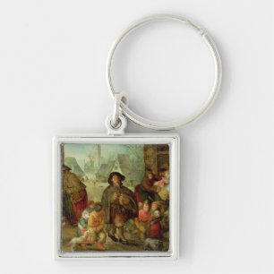 The Blind Hurdy Gurdy Player Key Ring