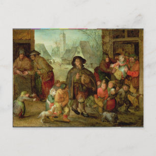 The Blind Hurdy Gurdy Player Postcard