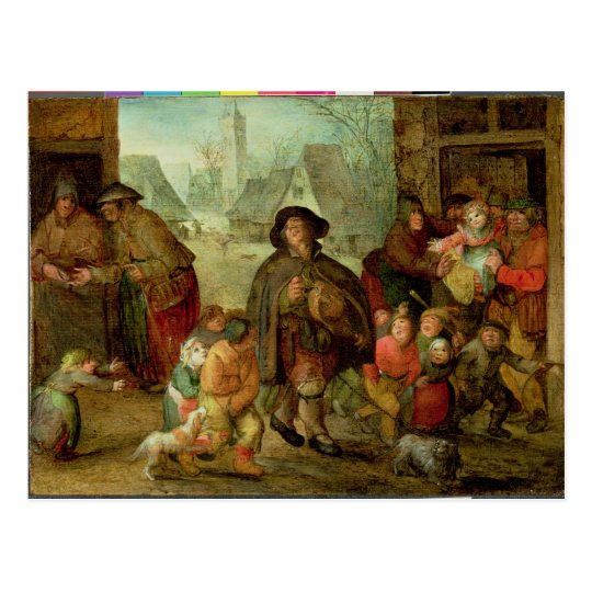 The Blind Hurdy Gurdy Player Postcard