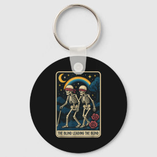 The Blind Leading The Blind Funny Tarot Card Skele Key Ring