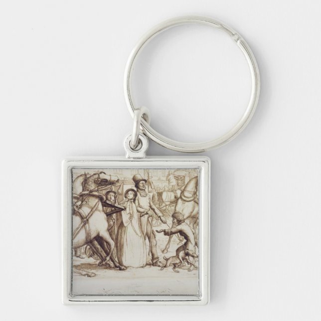 The Blind Man, 1853 (pen, ink, wash and graphite o Key Ring (Front)