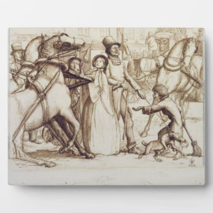 The Blind Man, 1853 (pen, ink, wash and graphite o Plaque