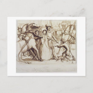 The Blind Man, 1853 (pen, ink, wash and graphite o Postcard