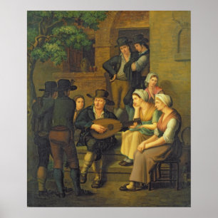 The Blind Singer, 1828 Poster
