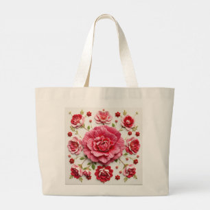 The Bloom That Holds More Birth Flower Large Tote Bag