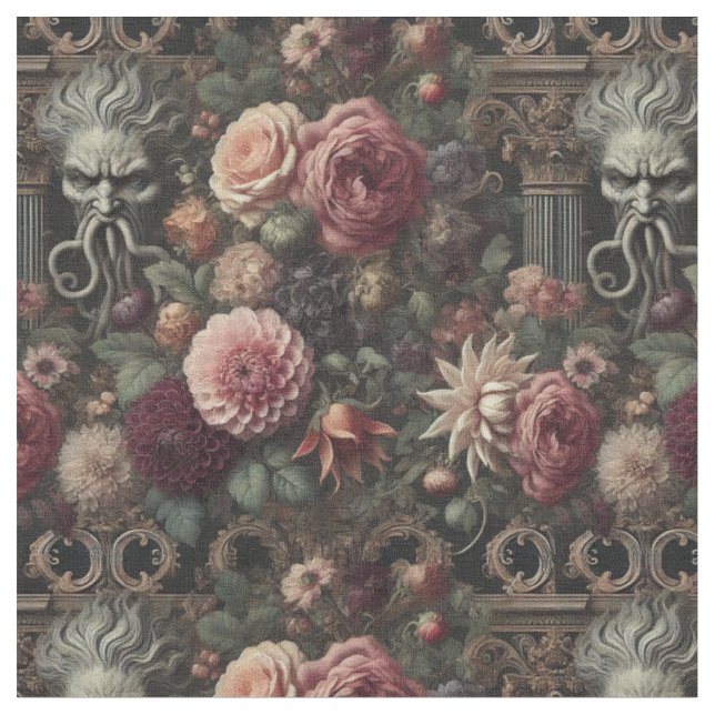 The Bloomeater’s Sermon – Gothic Classic Tile Fabric (Close Up)