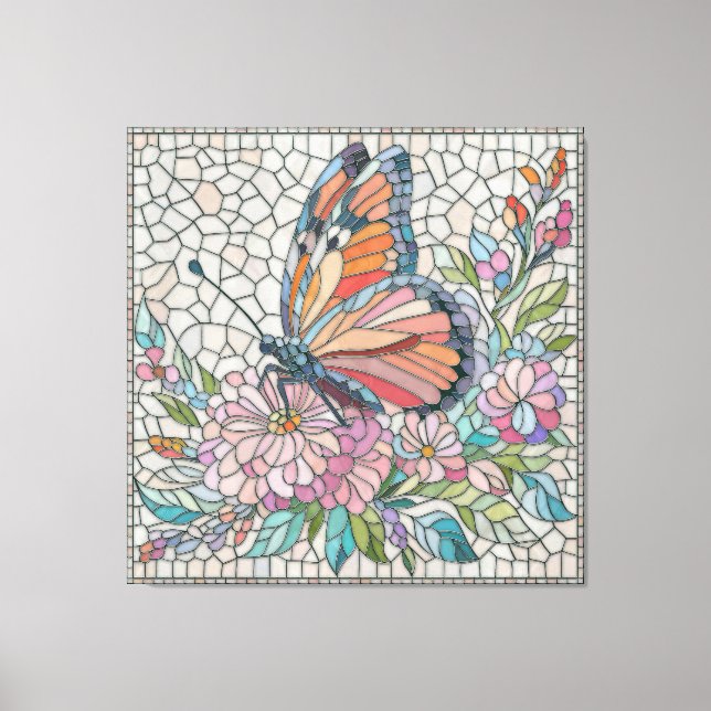 The Blossoms’ Whispers - Mosaic Art Canvas Print (Front)