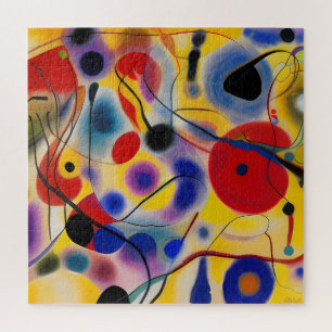 The Blue 10 Abstract Meets Red 6 Jigsaw Puzzle