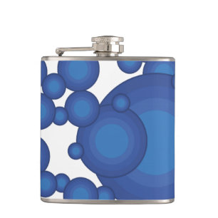The Blue 70's year styling circle Hip Flask