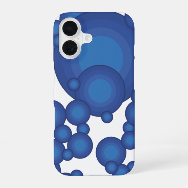 The Blue 70's year styling circle iPhone 16 Case (Back)