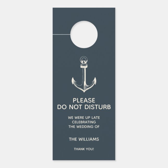 The Blue Anchor |  Do not disturb welcome guest Door Hanger (Front)