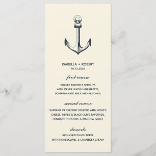 The Blue Anchor   Nautical Wedding Menu