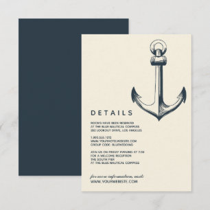 The Blue Anchor Wedding Guest Details Invitation