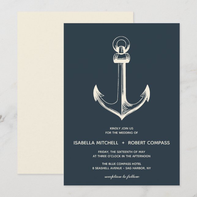 The Blue Anchor | Wedding Invitation (Front/Back)