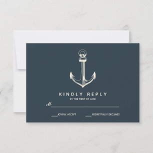 The Blue Anchor   Wedding RSVP Card