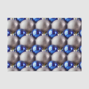 The Blue and Silver Christmas Bulb Series Design 3 Tissue Paper