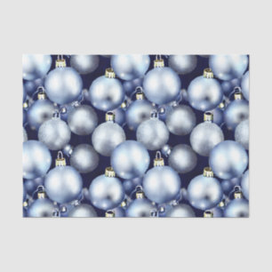 The Blue and Silver Christmas Bulb Series Design 9 Tissue Paper