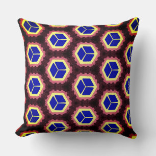 The Blue and Yellow Boxes over Brown Spaces Cushion
