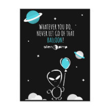 The Blue Balloon Postcard by Alien Pimp