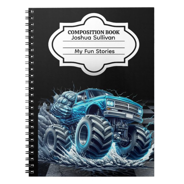 The Blue Beast Monster Truck (Customisable) Notebook (Front)