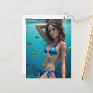 The Blue Bikini Lady Postcard