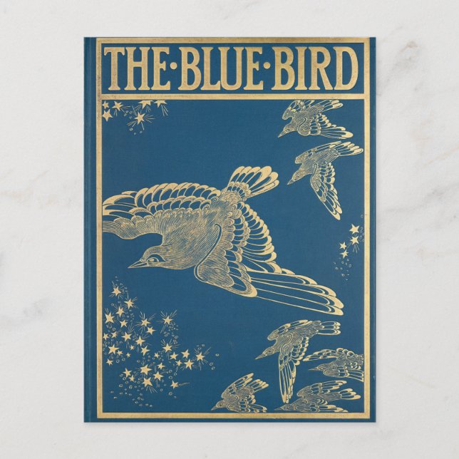 The blue bird -vintage book cover postcard (Front)
