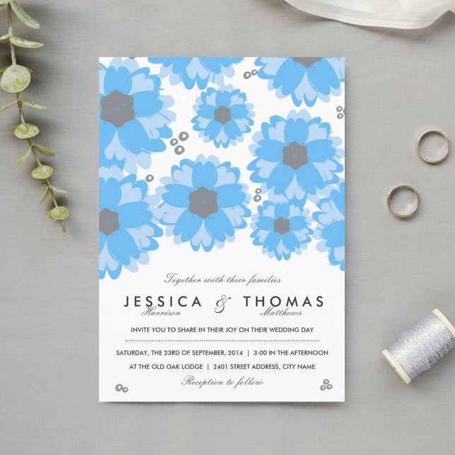 The Blue Blossom Wedding Collection Invitation (Creator Uploaded)