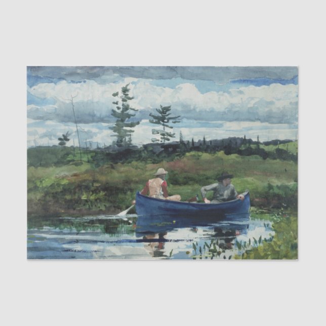 The Blue Boat by Winslow Homer Tissue Paper (Front)