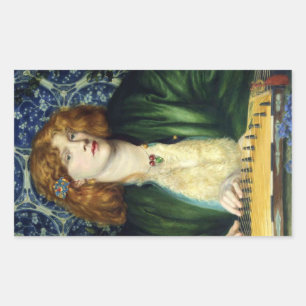 The Blue Bower (by Dante Gabriel Rossetti) Rectangular Sticker