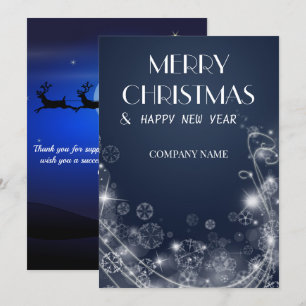 The blue colour of snowflakes and Santa Claus Holi Holiday Card