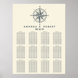 The Blue Compass   Nautical Wedding Seating Chart