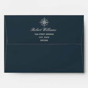 The Blue Compass   Wedding Personalised Envelope