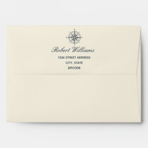 The Blue Compass   Wedding Personalised Envelope