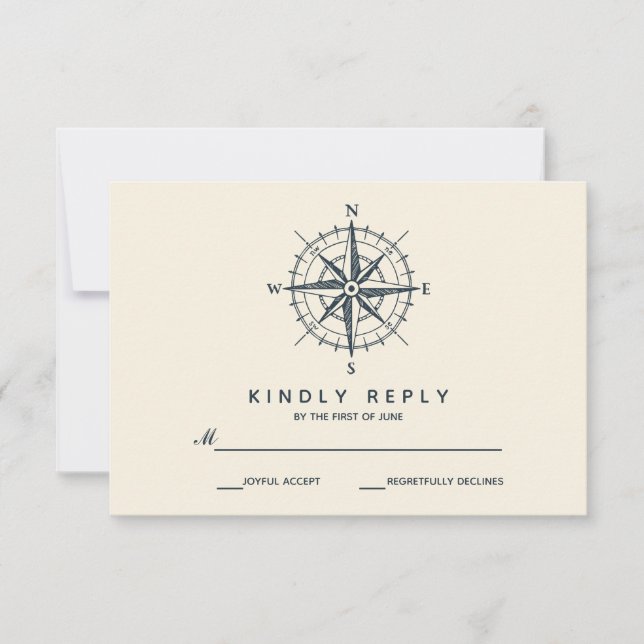 The Blue Compass | Wedding RSVP Card (Front)