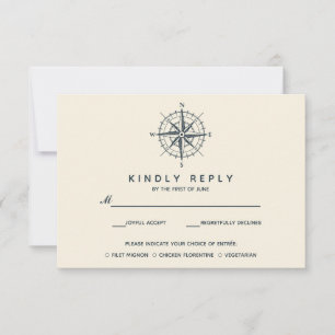 The Blue Compass   Wedding RSVP  meal choise  V1 Card