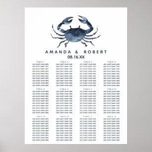The Blue Crab   Nautical Wedding Seating Chart