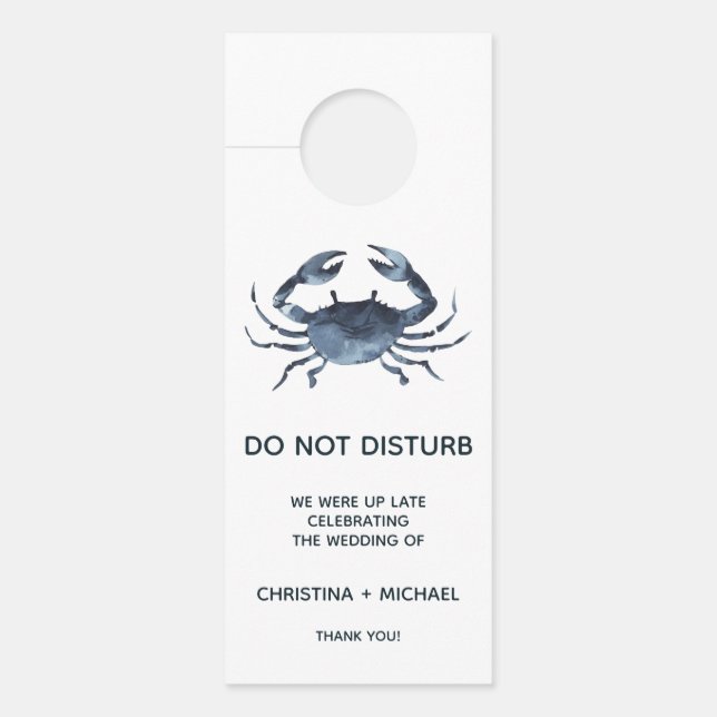 The Blue Crab |  Wedding Guest Door Hanger (Front)
