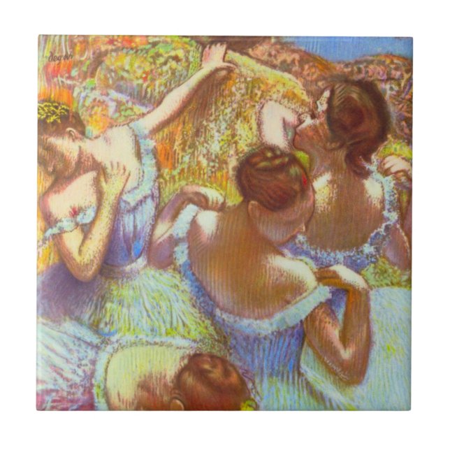 The Blue Dancers by Edgar Degas Tile (Front)