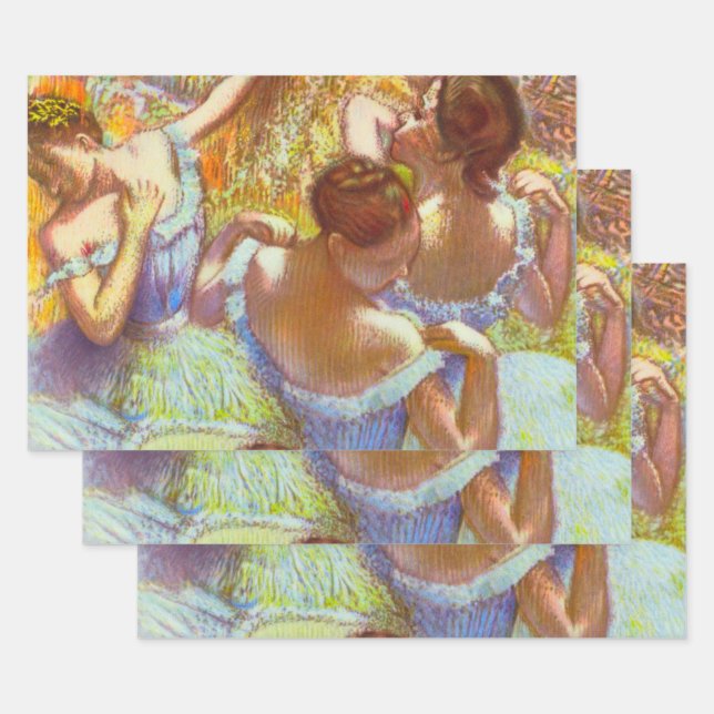 The Blue Dancers by Edgar Degas Wrapping Paper Sheet (Set)