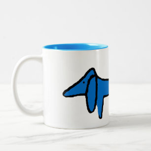 The Blue Dog, Dachshund Two-Tone Coffee Mug