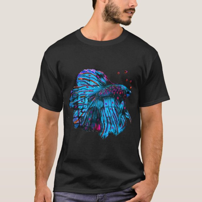 The blue fish blew bubbles T-Shirt (Front)