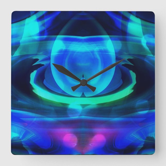 The Blue Flame Sparkle Abstract Wall Clock (Front)