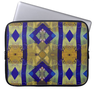 the blue green cool shapes sleeve laptop