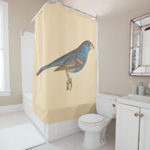 The Blue Grosbeak, James De Kay's New York Birds Shower Curtain