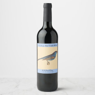 The Blue Grosbeak, James De Kay's New York Birds Wine Label