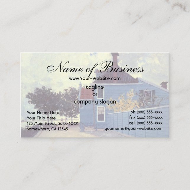 The Blue House at Zaandam by Claude Monet Business Card (Front)
